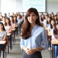 Woman giving talk